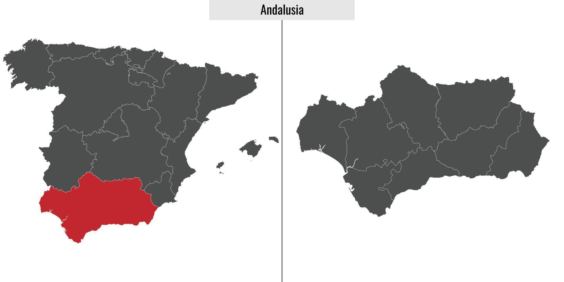 map region of Spain vector