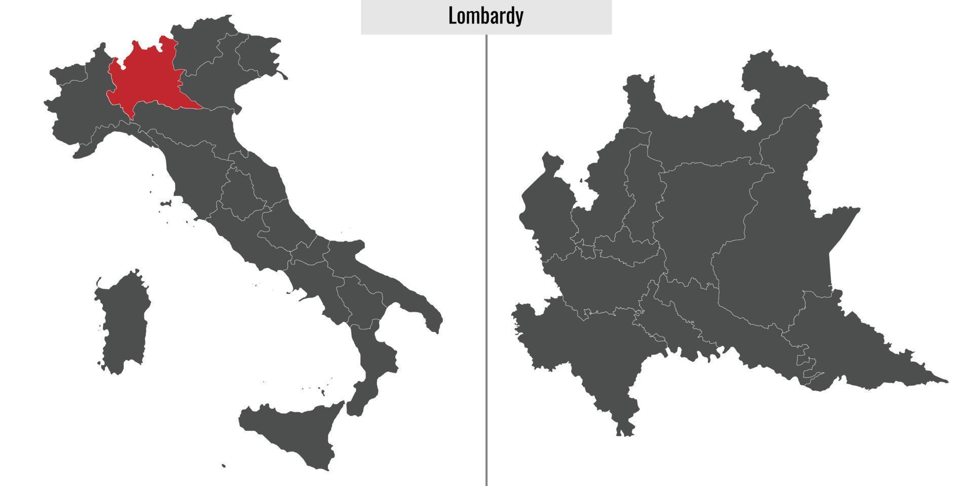 mapa provincia de Italia vector