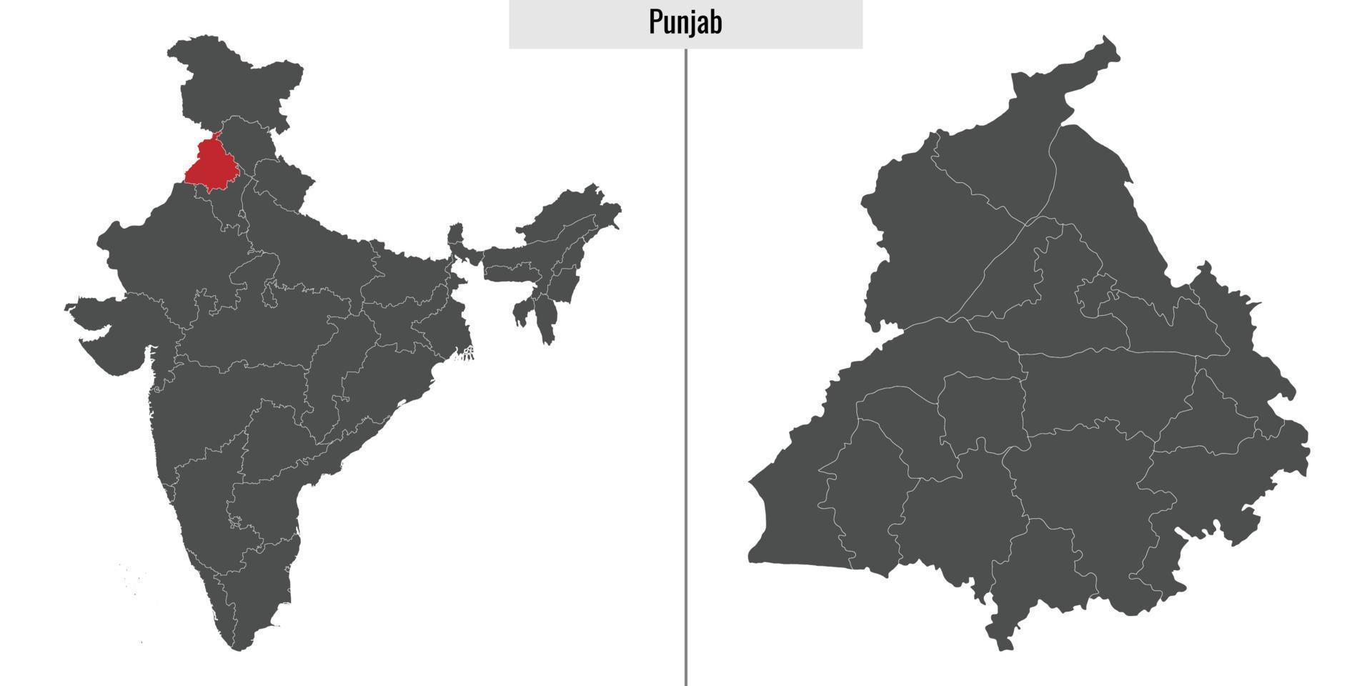 mapa estado de India vector