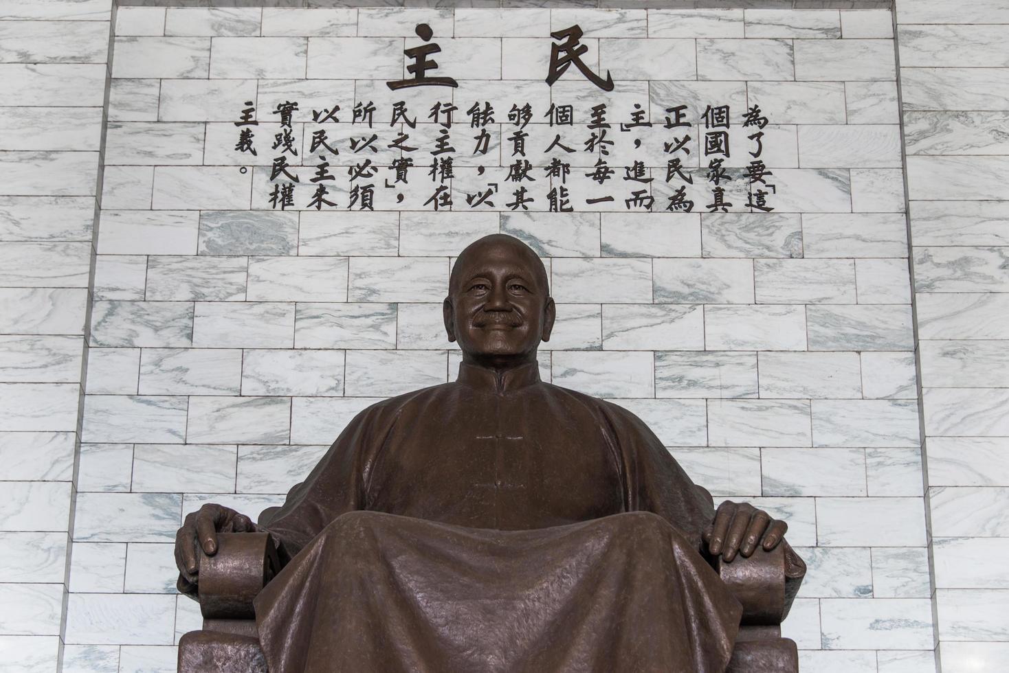 TAIPEI, TAIWAN - OCT 07, 2017-Chiang Kai-shek Memorial Hall in Taipei, Taiwan, is a national monument, landmark and tourist attraction erected in memory of President Chiang Kai-shek. photo