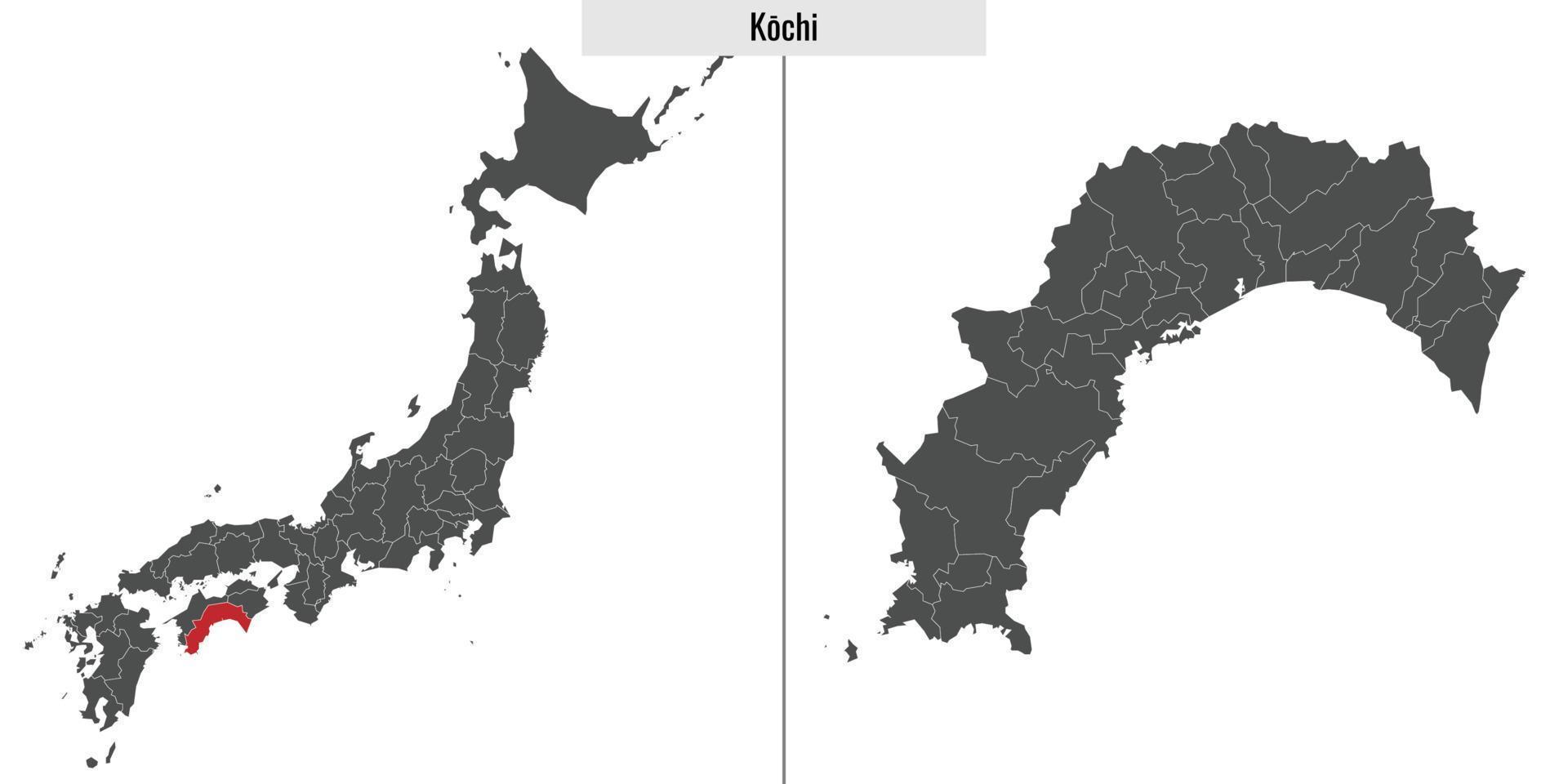 mapa prefectura de Japón vector