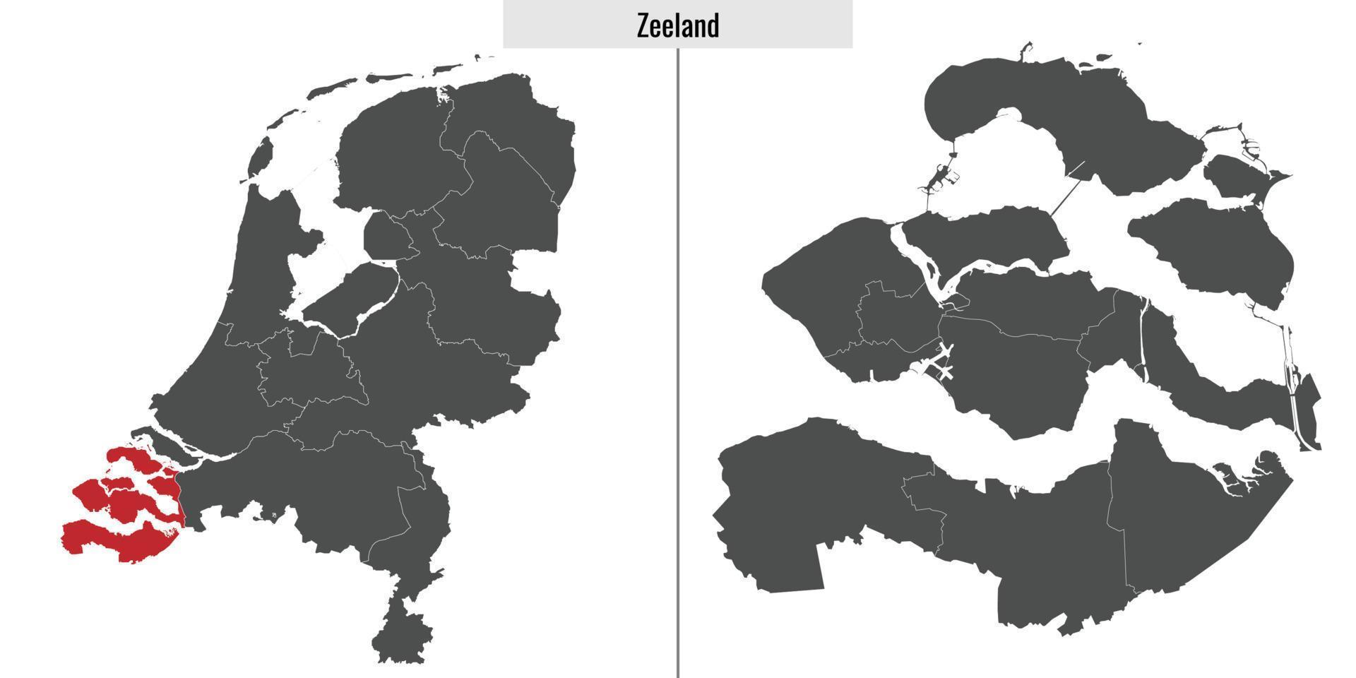 mapa región de Países Bajos vector