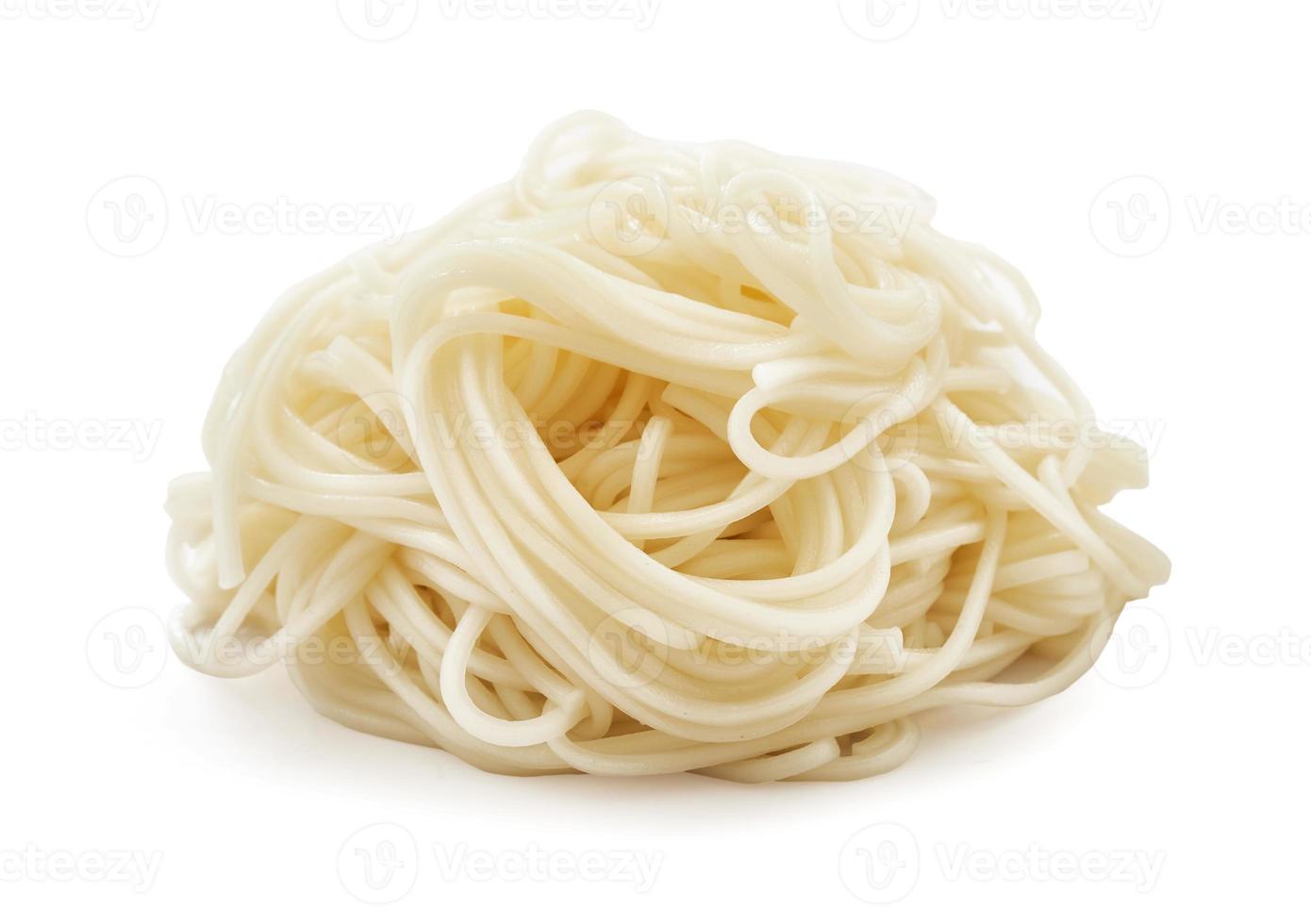 plain wheat noodles isolated on white background. heap of noodles
