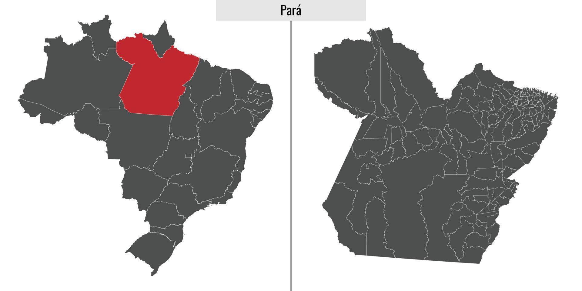 mapa estado de Brasil vector