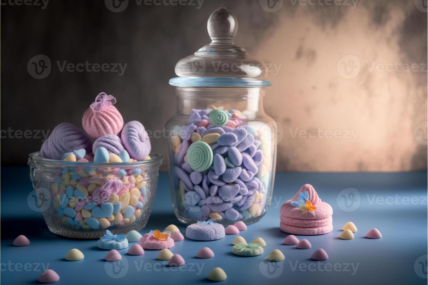 sweets in pastel studio copy space for valentine. photo