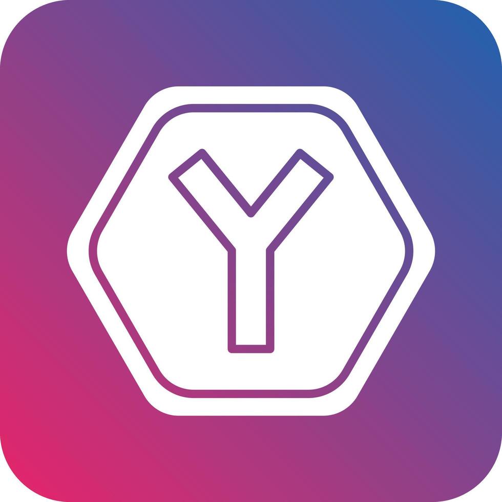 Y Intersection Icon Vector Design