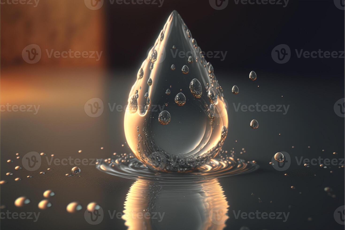 water drop cinematic lighting. photo