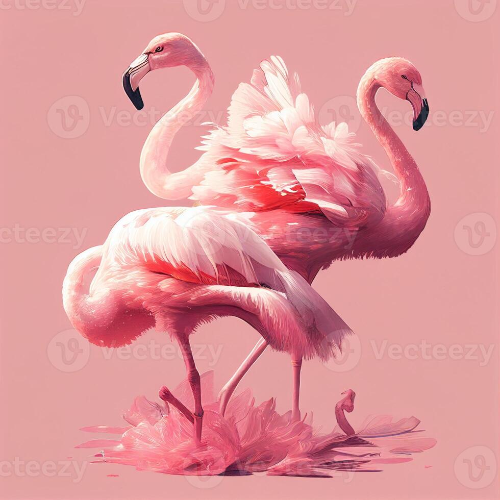 flamingo ballet pink background. photo