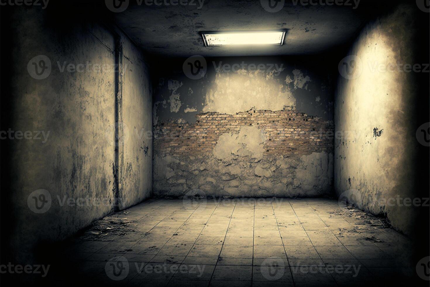 Old empty grunge basement room with copy space. photo