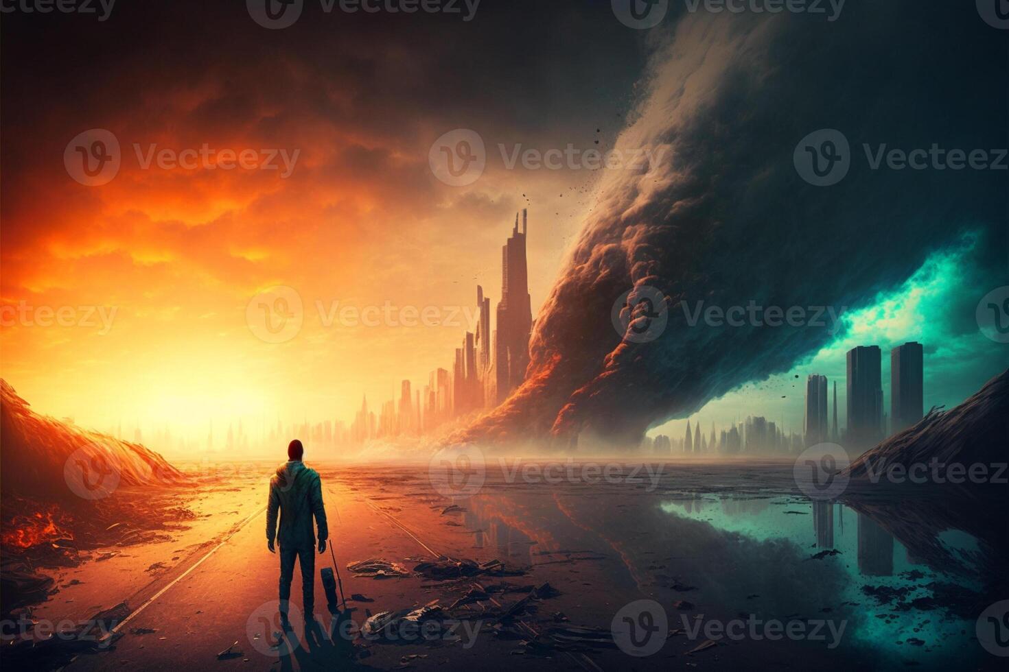 el final de el mundo apocalíptico visión de el futuro. generativo ai foto