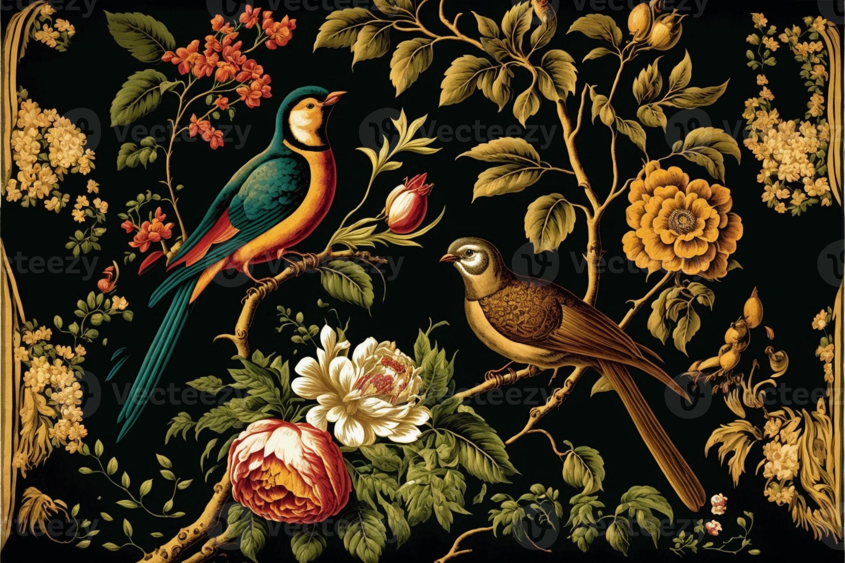 old masters floral background pattern wallpaper flowers. 22846208 Stock