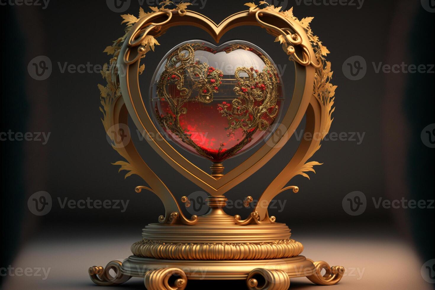 heart shaped frame with empty glass. photo