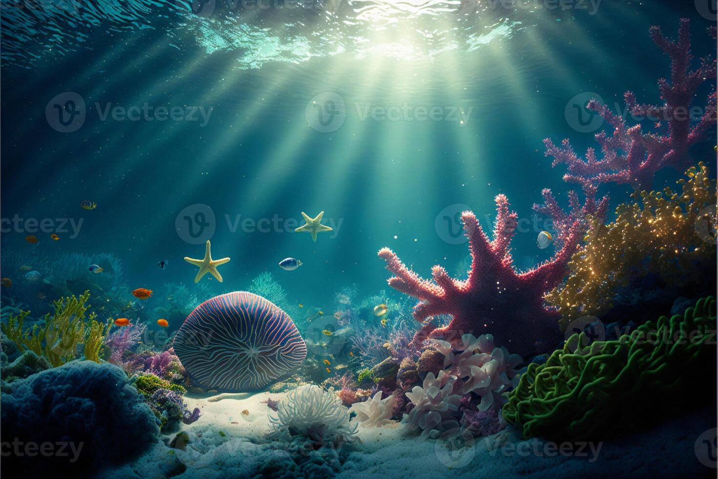 debajo agua Oceano antecedentes paisaje. generativo ai foto