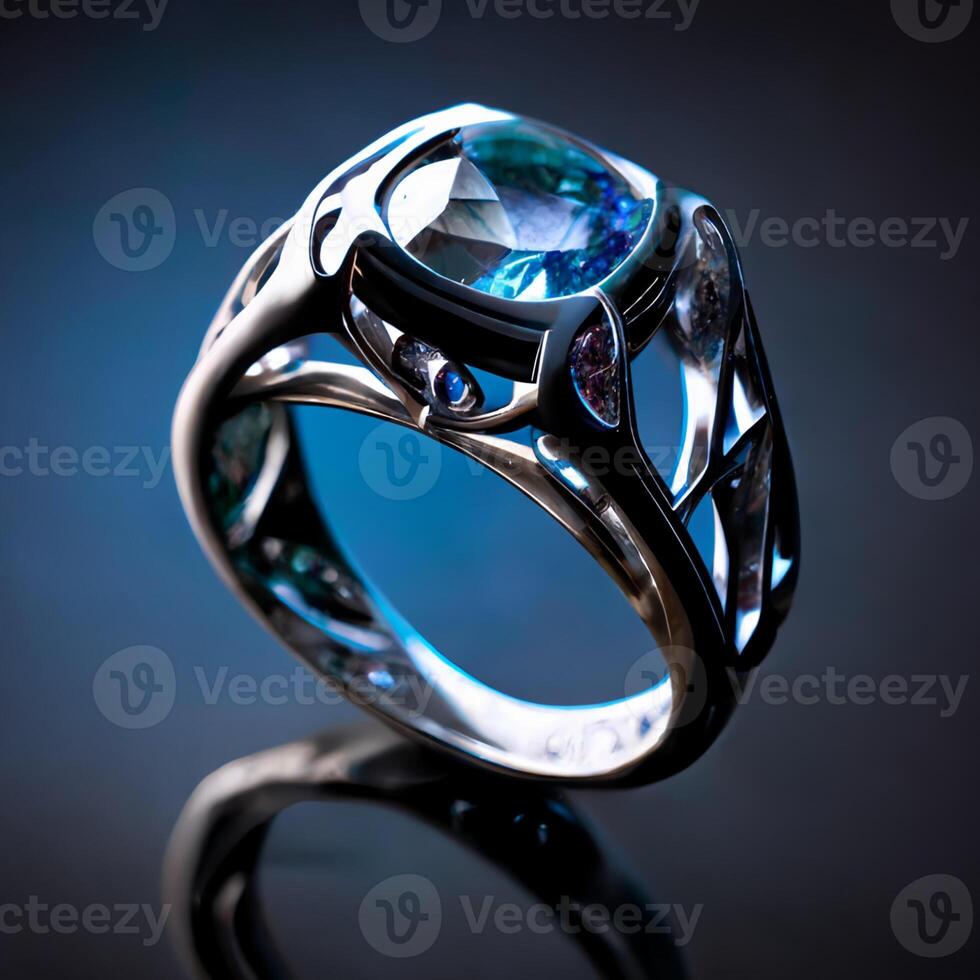 A silver ring set. photo