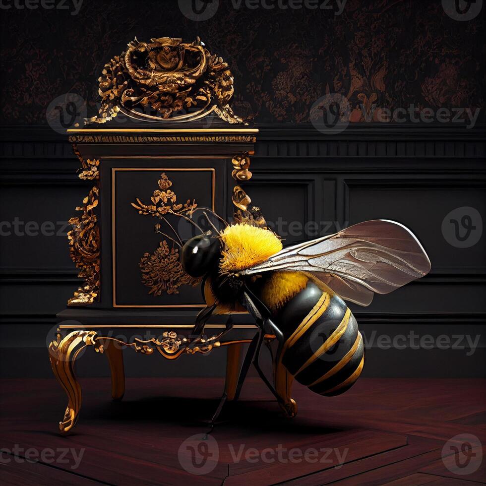 A bee on an elegant and high quality piece. photo