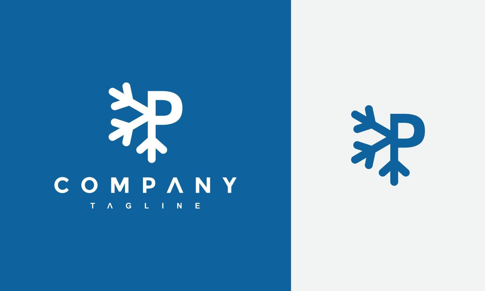 initial P ice chip logo vector