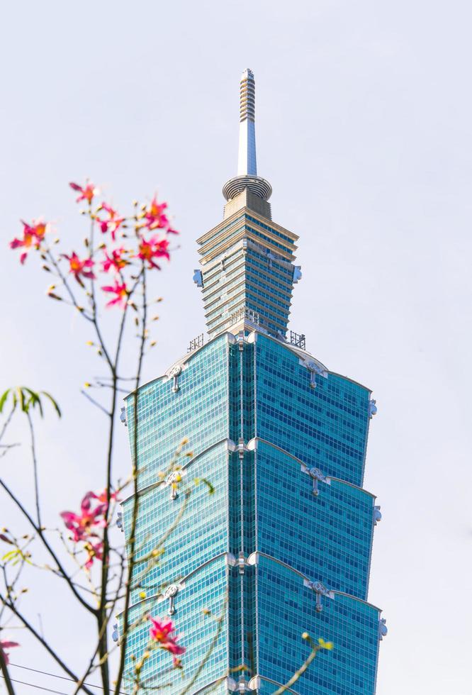 TAIPEI, TAIWAN - OCT 09, 2017-known as the Taipei World Financial Center is a landmark skyscraper in Taipei, Taiwan. The building was officially classified as the world's tallest in 2004 until 2010. photo