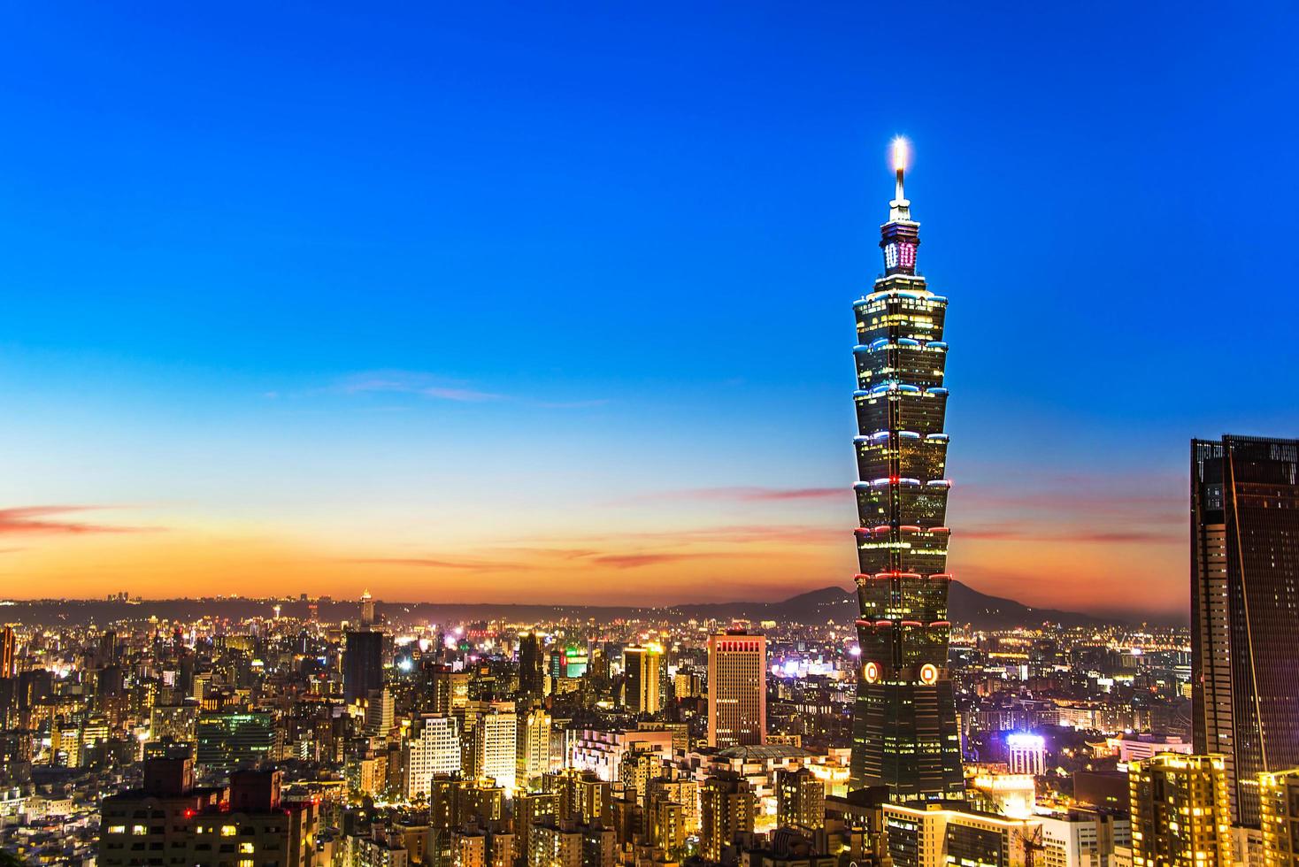 TAIPEI, TAIWAN - OCT 09, 2017-known as the Taipei World Financial Center is a landmark skyscraper in Taipei, Taiwan. The building was officially classified as the world's tallest in 2004 until 2010. photo