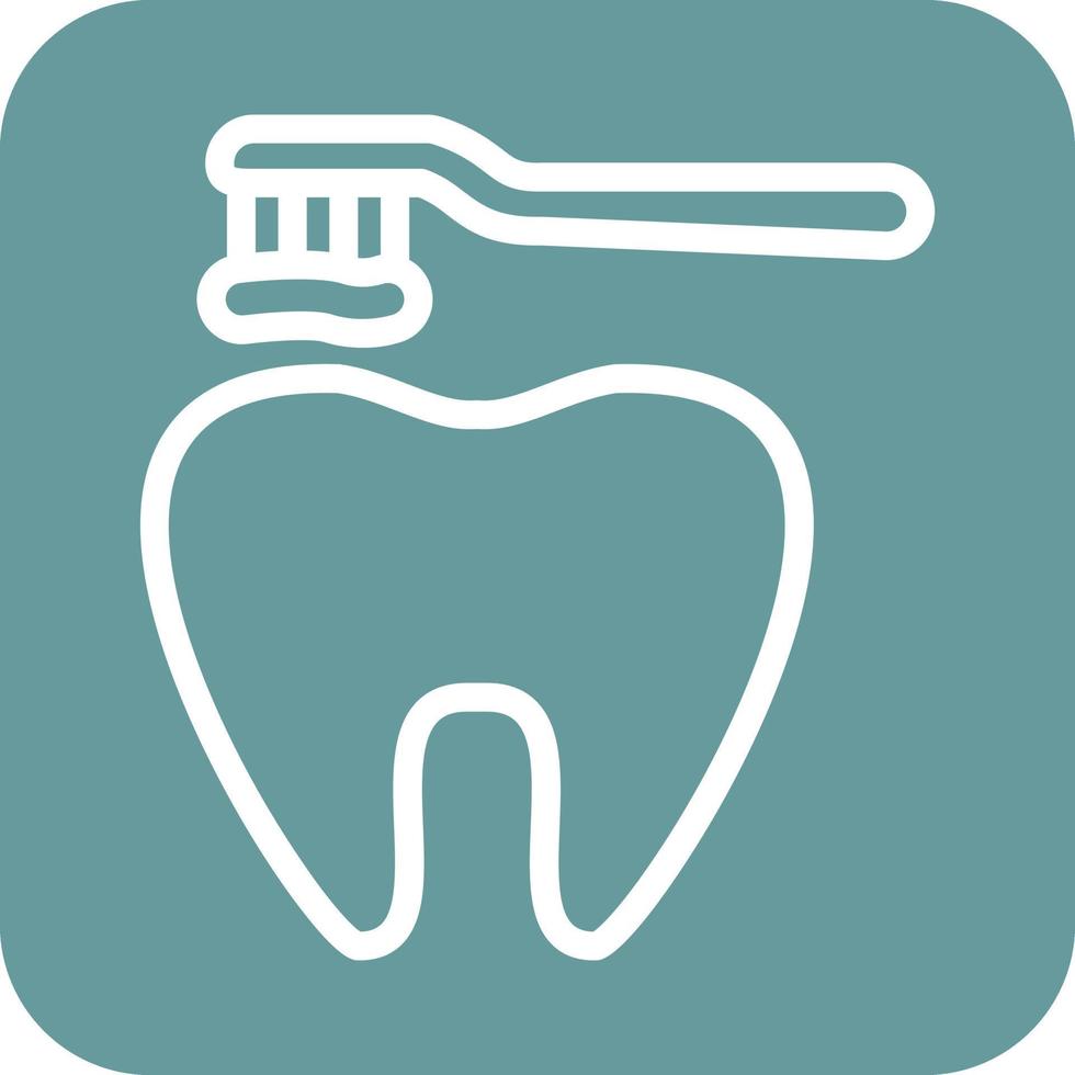 Cleaning Tooth with Brush Icon Vector Design