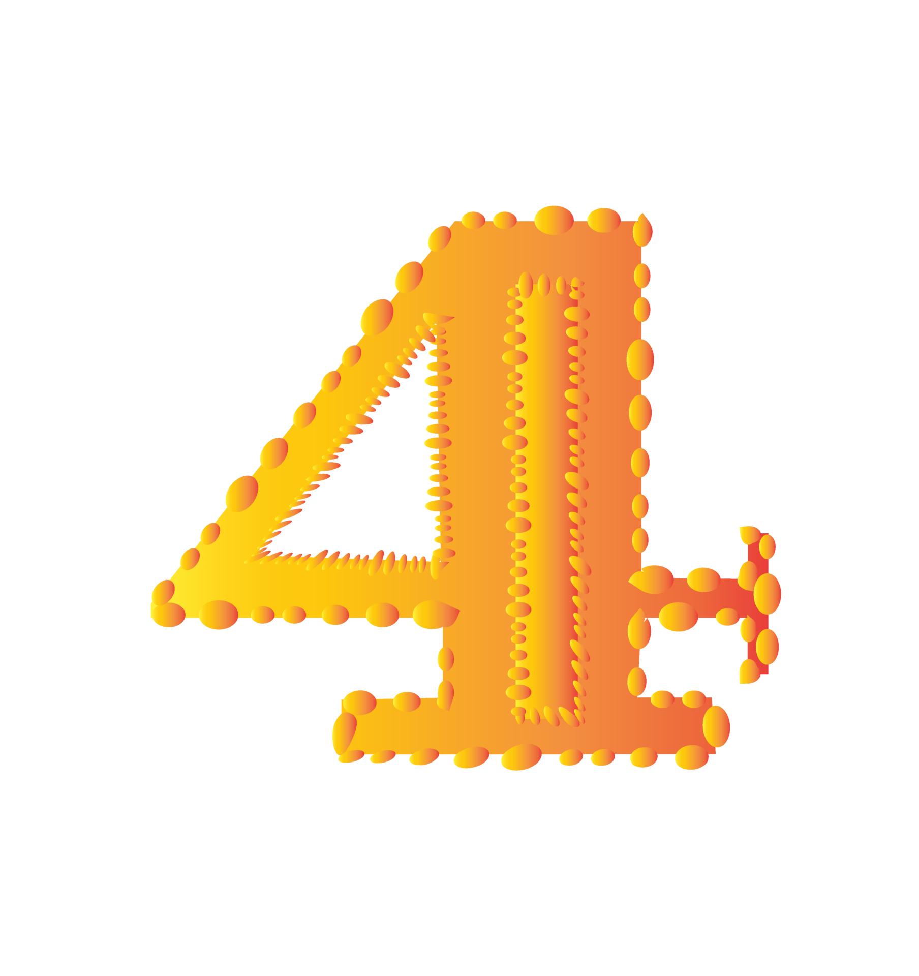 Number 4 four number 22847148 PNG