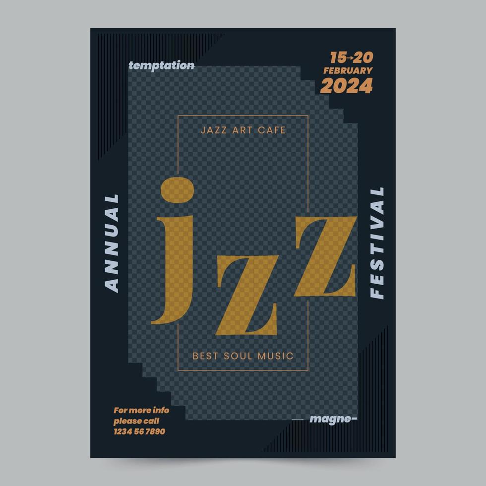 jazz Arte café modelo de volantes, instante descargar, editable diseño, Pro vector