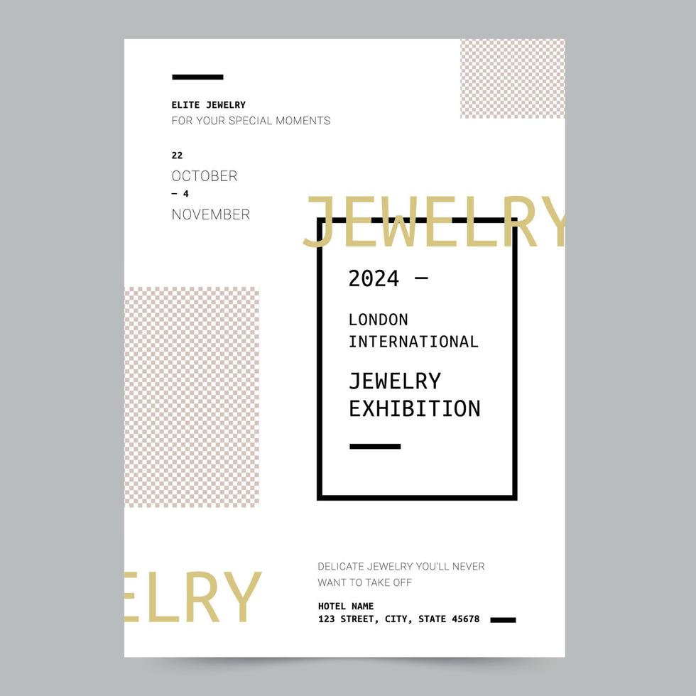 Jewelry Exhibition Template of Flyer, Instant Download, Editable Design, Pro Vector