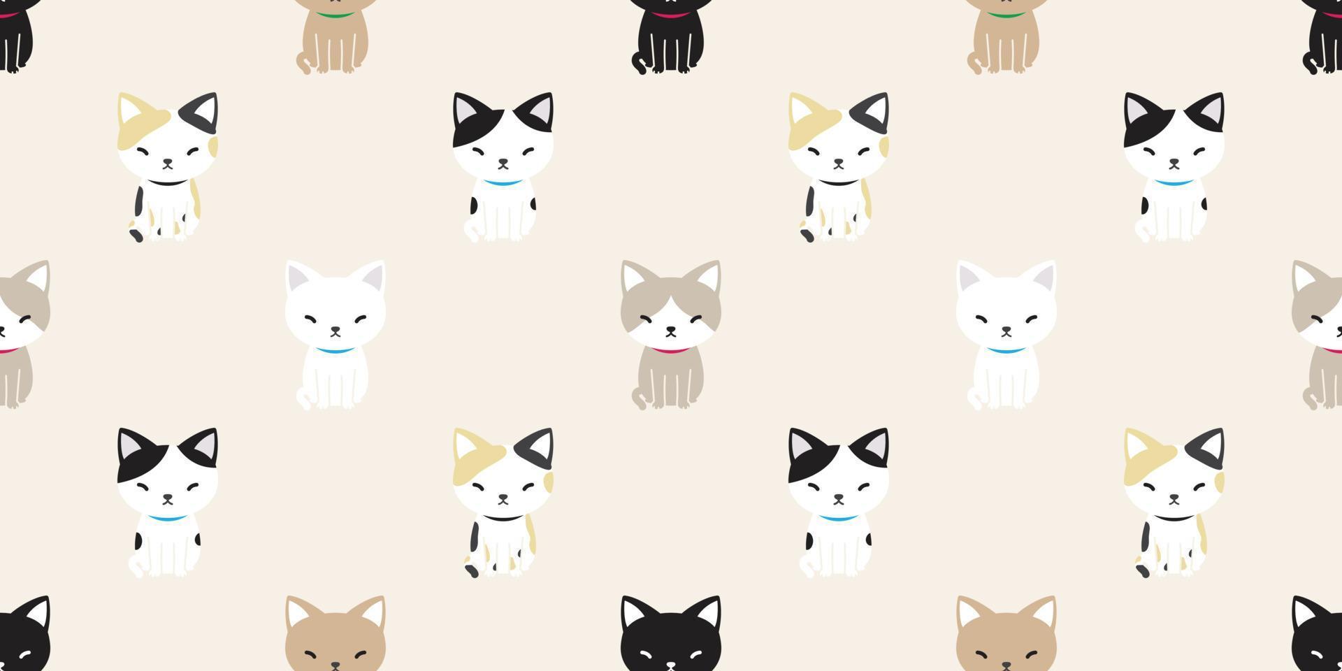 cat seamless pattern vector cat breed calico kitten isolated wallpaper background