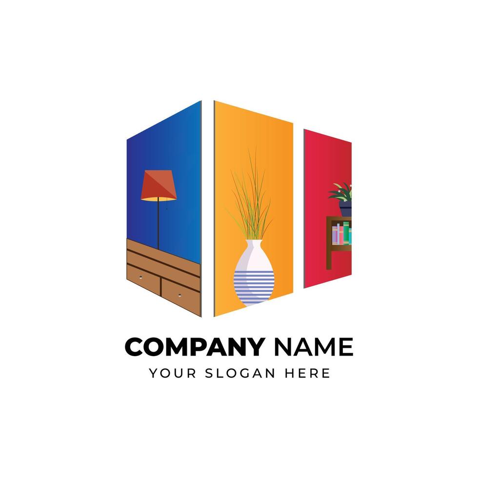 Minimalist furniture brand business company logo vector illustration