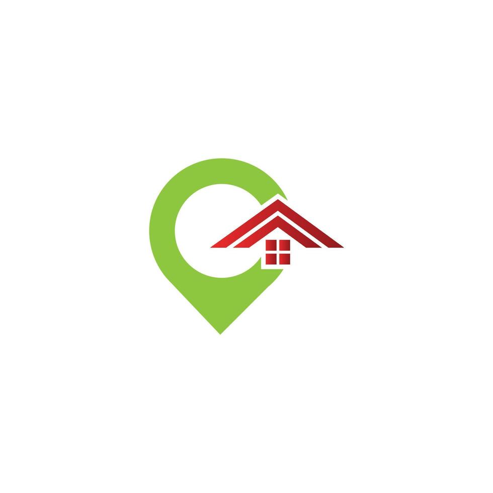 A House location logo, home location, pin house logo vector