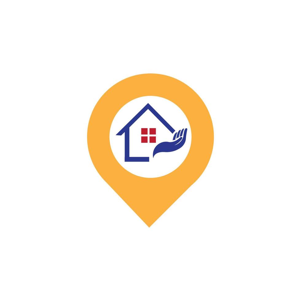 A House location logo, home location, pin house logo vector