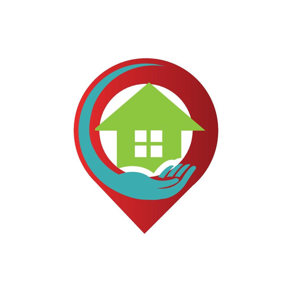 A House location logo, home location, pin house logo vector