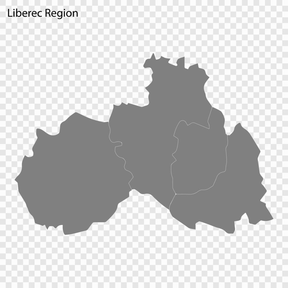 High quality map is a region of Czech republic vector