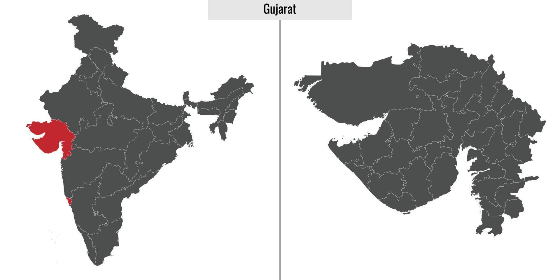 mapa estado de India vector