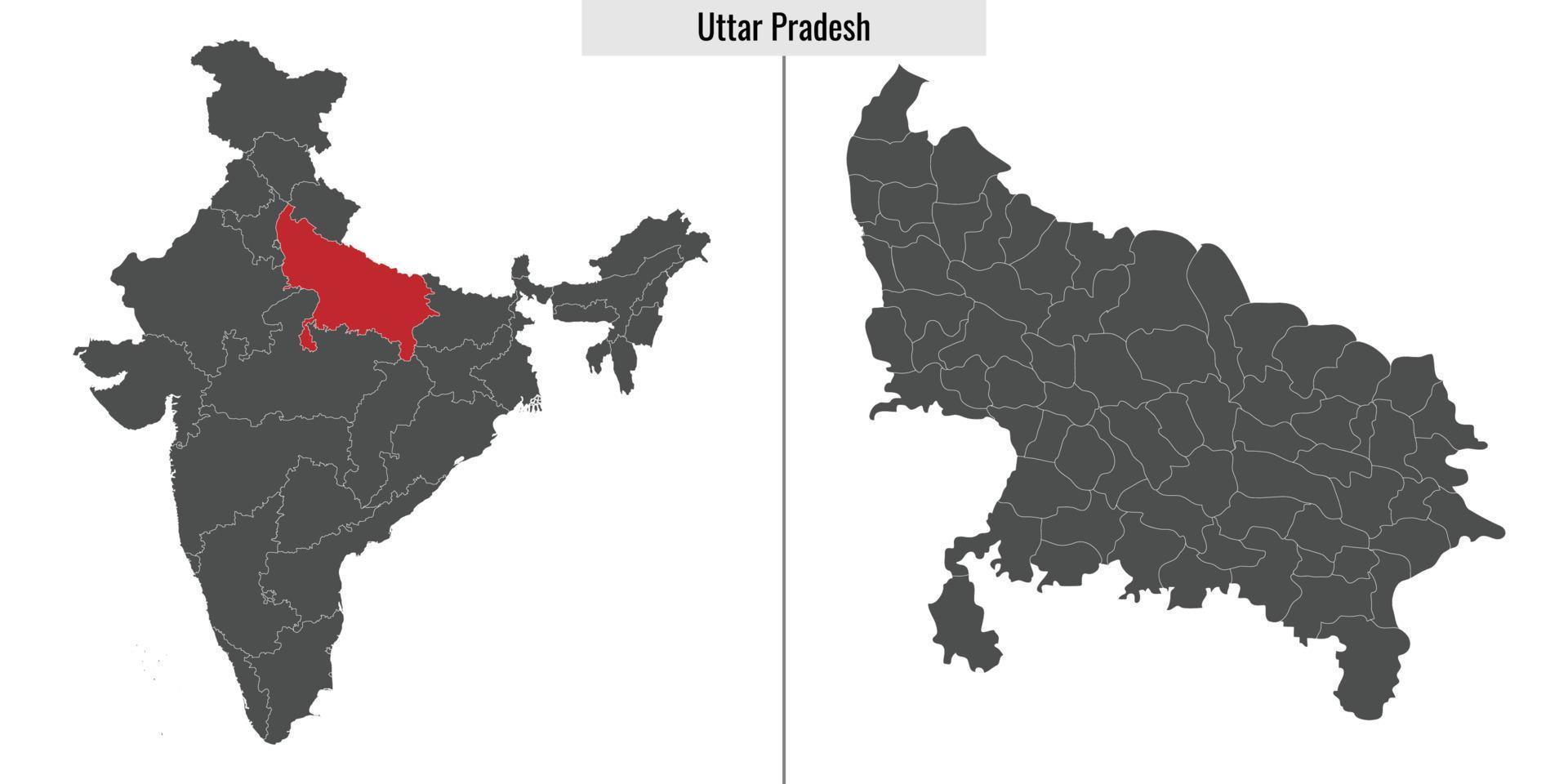 mapa estado de India vector