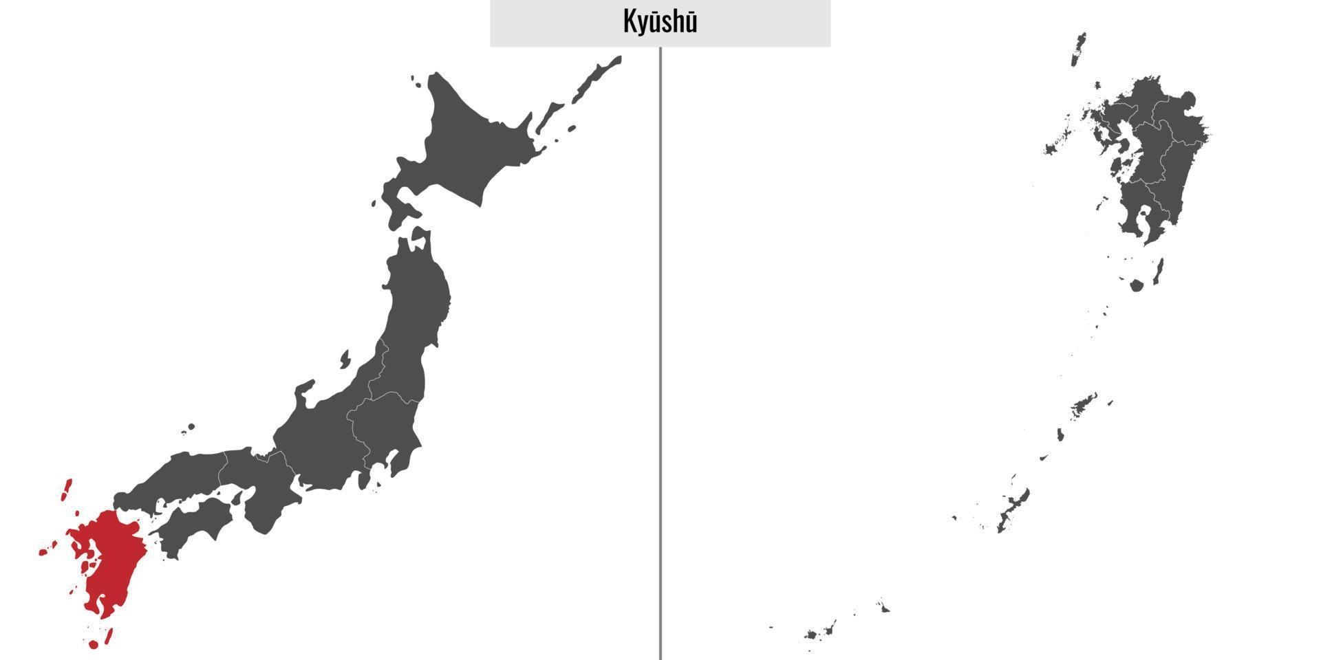 mapa región de Japón vector