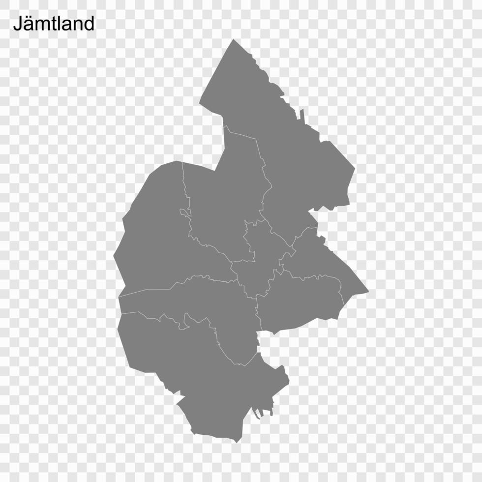 High Quality map is a county of Sweden vector