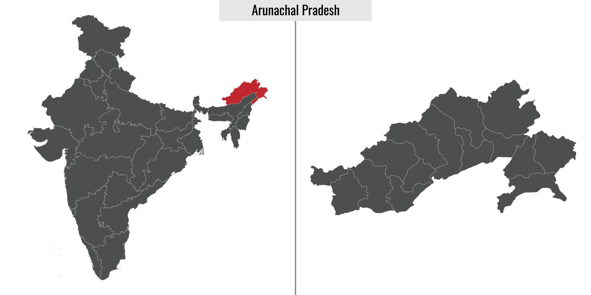 mapa estado de India vector