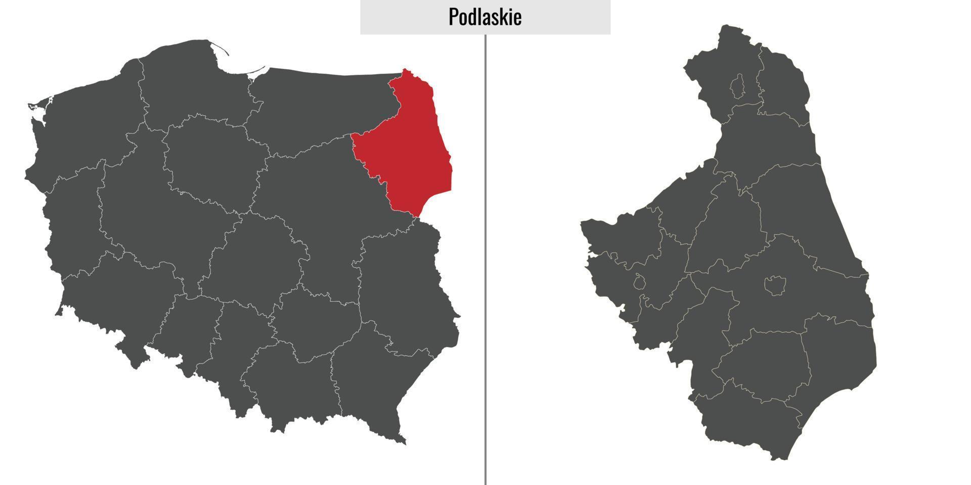 mapa provincia de Polonia vector