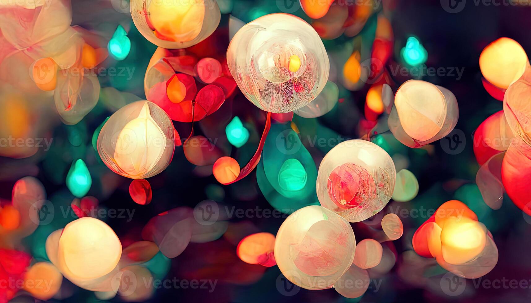 Abstract Flying particles Bokeh Background, 3D rendering. photo