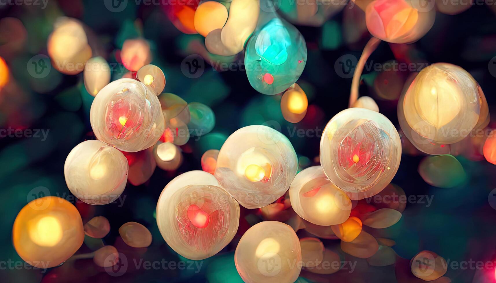 Shining space background with 3d spheres. Beautiful gradient. photo
