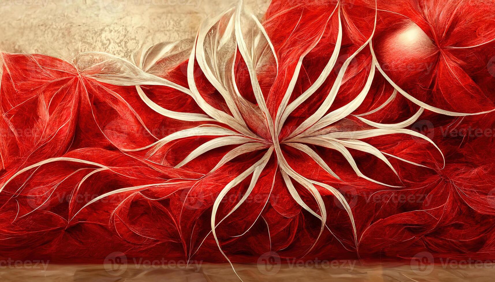 Abstract christmas snowflake with shadow on red background. photo
