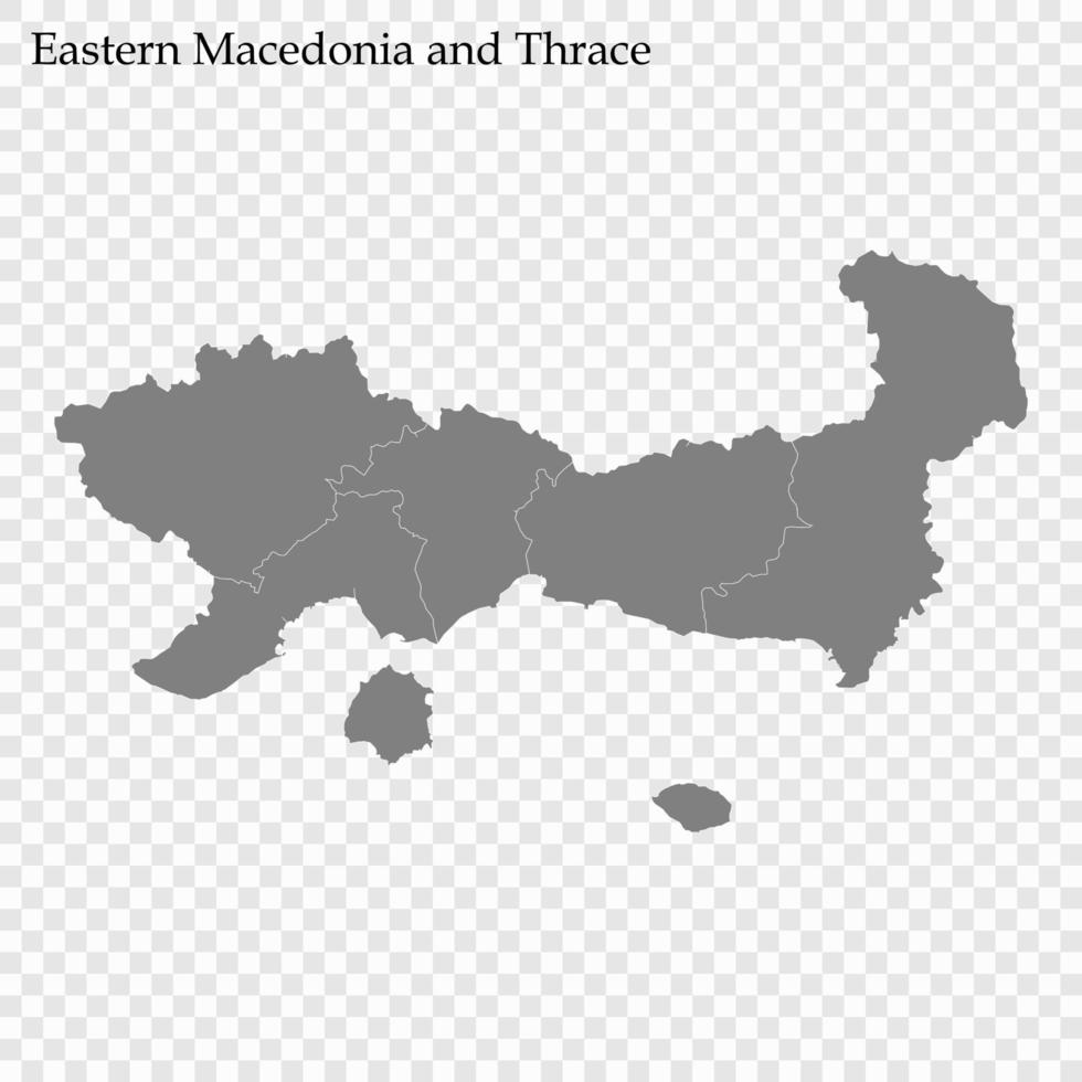 alto calidad mapa de región de Grecia vector