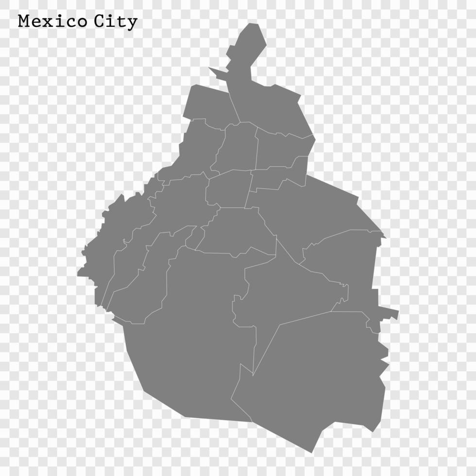 High Quality map is a state of Mexico vector