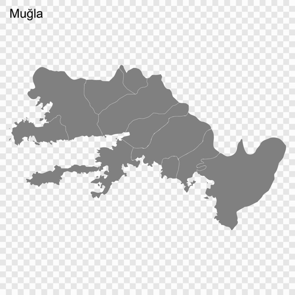 High Quality map is a province of Turkey vector