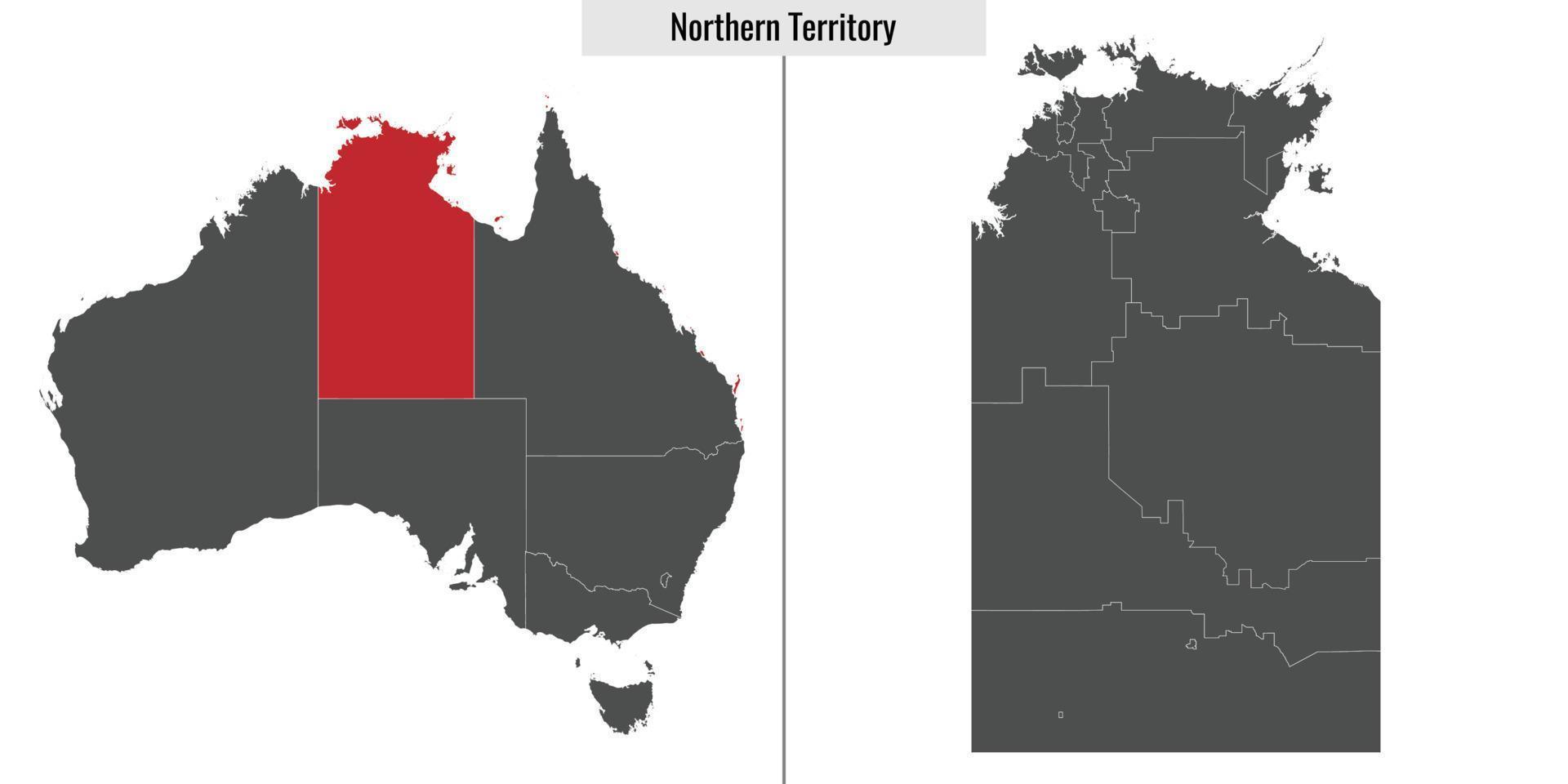 mapa estado de Australia vector