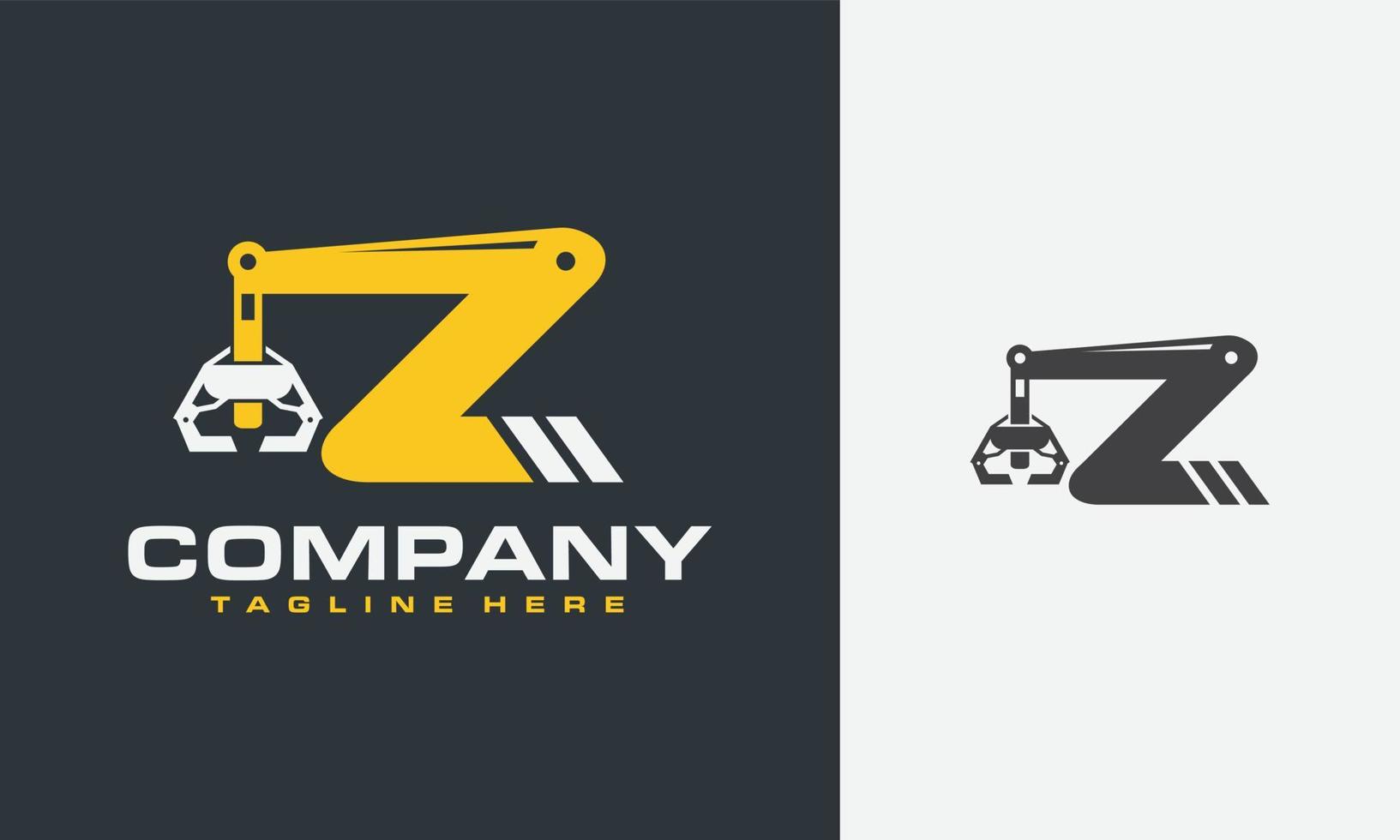 initial Z crane drill logo vector