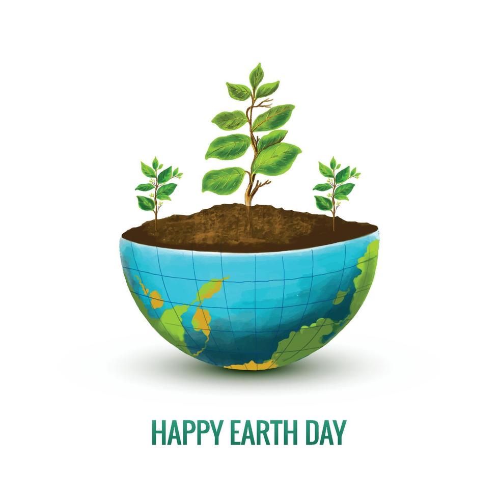 Happy earth day eco friendly concept design vector