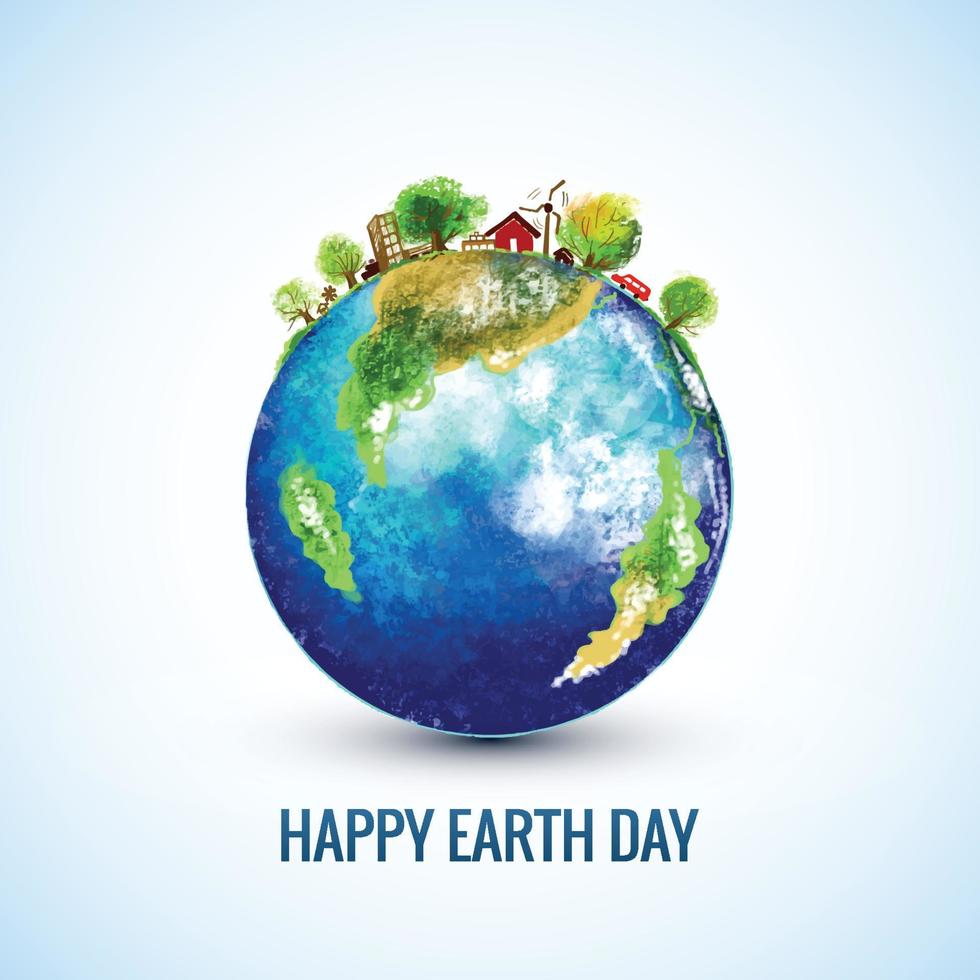 Happy earth day concept for saving planet background vector