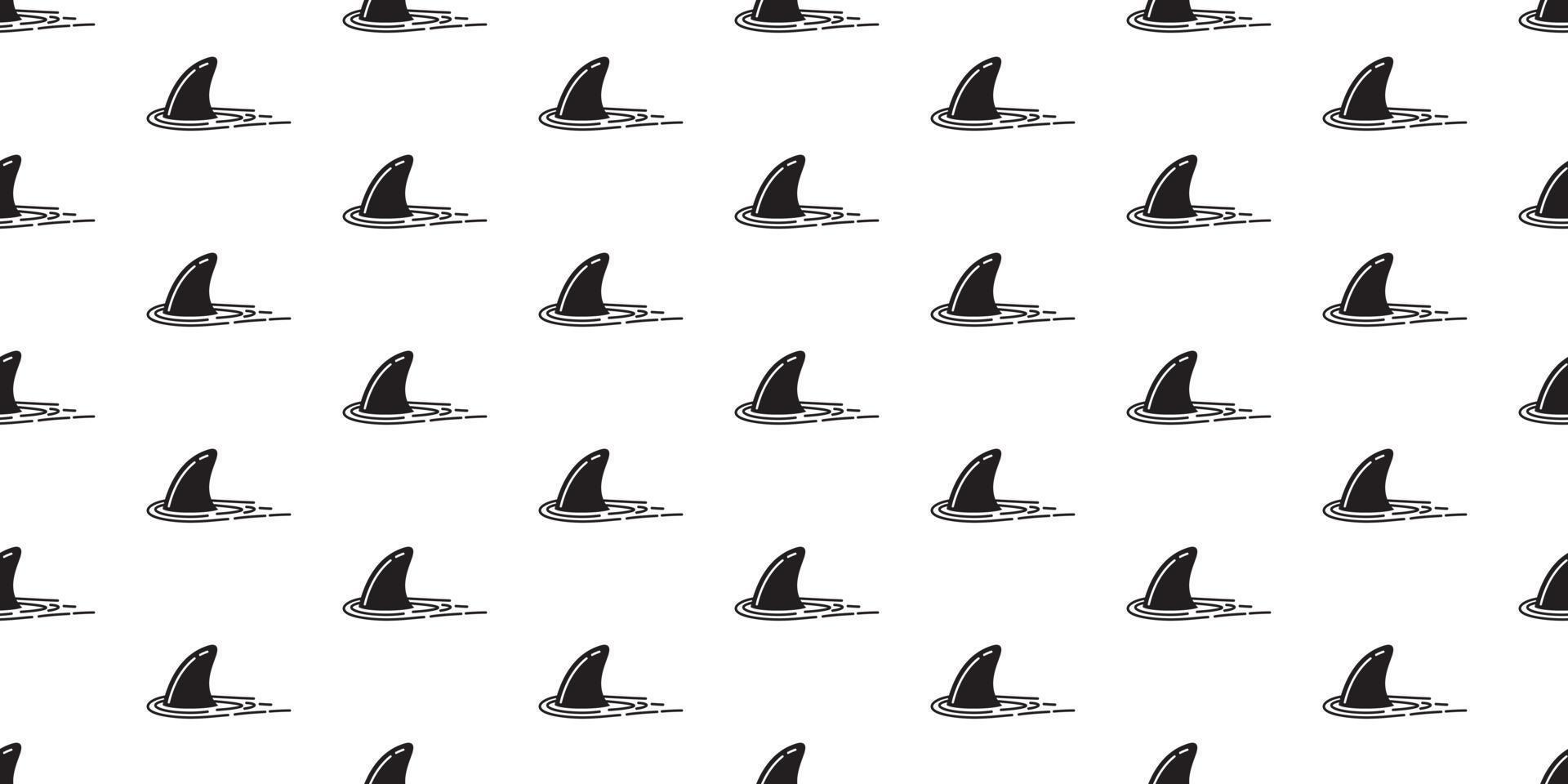 shark fin seamless pattern dolphin isolated vector whale sea ocean wave island beach wallpaper background