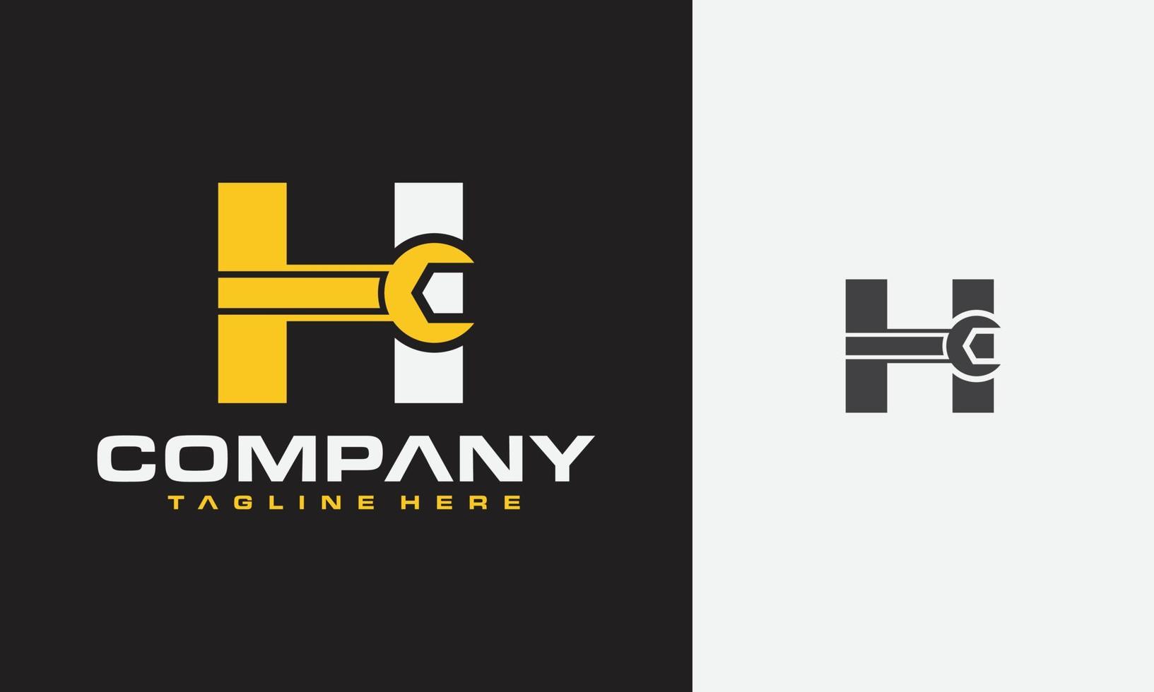 initial H wrench logo vector